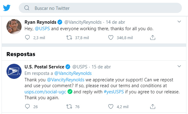 No momento, você está visualizando Ator Ryan Reynolds elogia correios norte-americano
