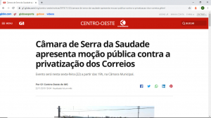 Leia mais sobre o artigo Mídia mineira repercute ações da campanha Todos Pelos Correios
