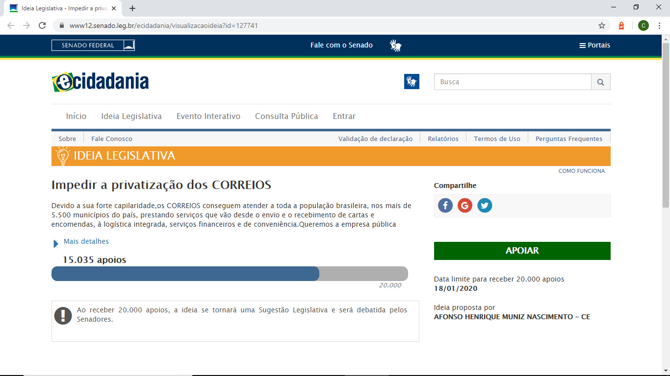 No momento, você está visualizando Chegamos aos 15.000 apoios contra a privatização