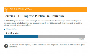 Leia mais sobre o artigo Ideia legislativa – Correios-ECT – empresa pública em definitivo