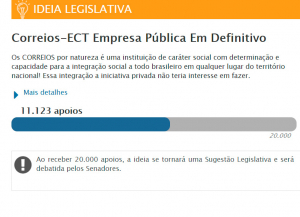 Leia mais sobre o artigo Correios – empresa pública em definitivo – chegamos a cerca de 11,1 mil votos