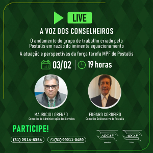 Leia mais sobre o artigo Live com Conselheiros eleitos – Postalis e PDI